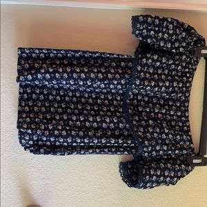 Off shoulder flower top